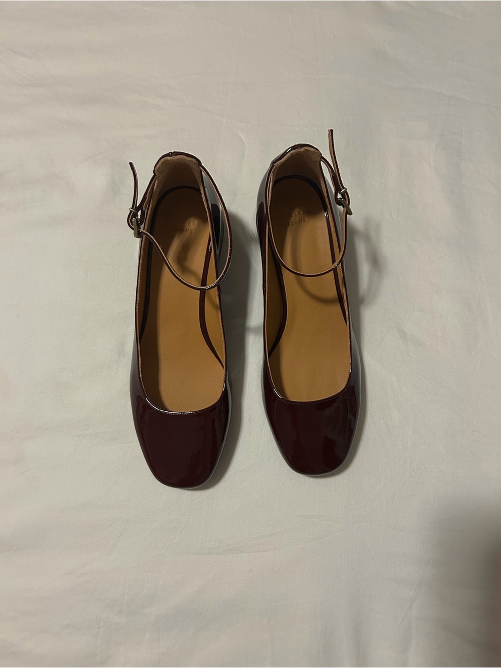 NIB Sezane Patent Leather Block Heel Pumps with Ankle Strap - 10 - Picture 4 of 9